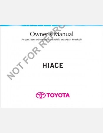 toyota hiace 2015-2016 owners manual in english